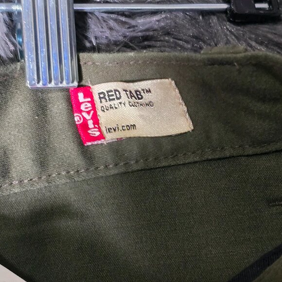 Levi’s 512 Slim Fit Women’s Pants Olive Green Size 14 Red Tab Y2K Stretch - Picture 6 of 10